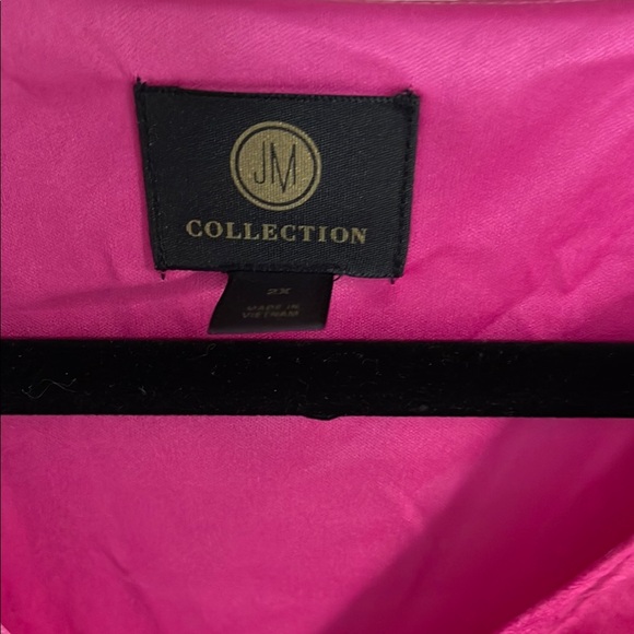 JM Collection Pink Ruffled Bell Sleeve Blouse - Picture 2 of 2